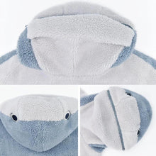 Load image into Gallery viewer, Shark Embroidery Zipper Letter Plush Hoodie