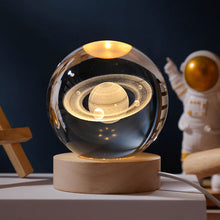 Load image into Gallery viewer, 3D Crystal Ball Night Light With Wood Base