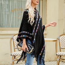 Load image into Gallery viewer, Women&#39;s Retro Pullover Tassel Shawl