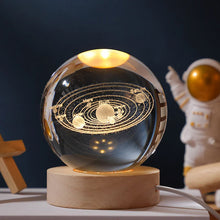 Load image into Gallery viewer, 3D Crystal Ball Night Light With Wood Base