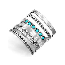 Load image into Gallery viewer, Bohemian Openwork Carved Turquoise Ring