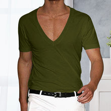 Load image into Gallery viewer, Men&#39;s Basic Deep V-Neck Cotton Short Sleeve T-Shirt