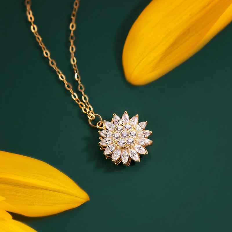 Rotatable Sunflower Necklace