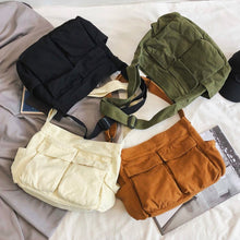 Load image into Gallery viewer, Canvas Solid Color Messenger Bag