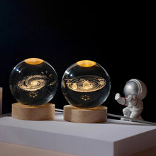 Load image into Gallery viewer, 3D Crystal Ball Night Light With Wood Base