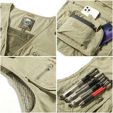 Load image into Gallery viewer, Breathable Mesh Zip Cargo Vest
