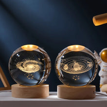 Load image into Gallery viewer, 3D Crystal Ball Night Light With Wood Base