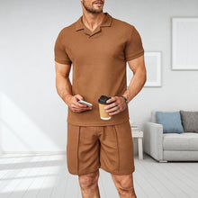 Load image into Gallery viewer, Men&#39;s V Neck Summer Casual Set