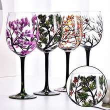 Load image into Gallery viewer, Four Seasons Tree Wine Glasses - Hand Painted Art