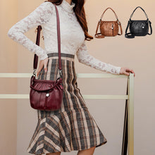 Load image into Gallery viewer, Fashion Simple Casual Pleated Bucket Soft Leather Handbag Shoulder Bag