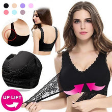 Load image into Gallery viewer, Wireless Front Cross Buckle Lace Lift Bra
