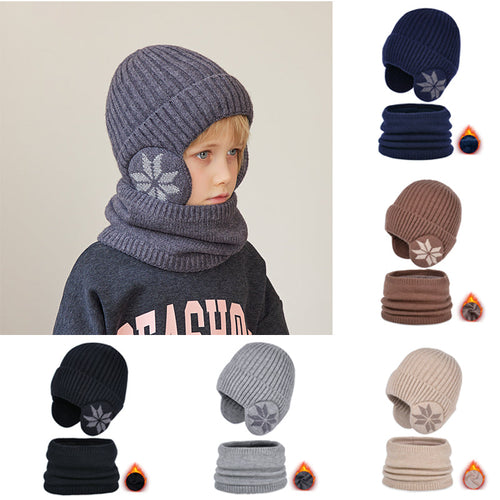 Barnas vinter fleece skjerf dress strikket lue
