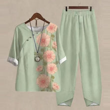 Load image into Gallery viewer, Women&#39;s Two Piece Outfits Floral Crewneck Suit