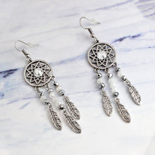 Load image into Gallery viewer, Dreamcatcher Crystal Earrings