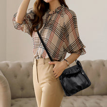 Load image into Gallery viewer, Fashion Simple Casual Pleated Bucket Soft Leather Handbag Shoulder Bag