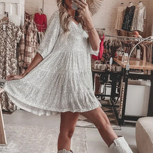 Load image into Gallery viewer, Sequin Baby Doll Dress