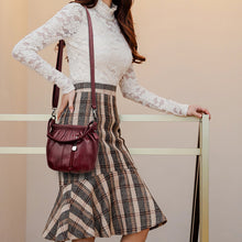 Load image into Gallery viewer, Fashion Simple Casual Pleated Bucket Soft Leather Handbag Shoulder Bag