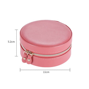 Three Layers Round Portable Jewelry Box