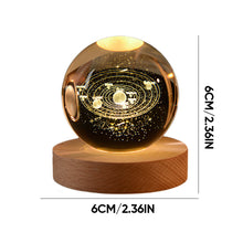 Load image into Gallery viewer, 3D Crystal Ball Night Light With Wood Base