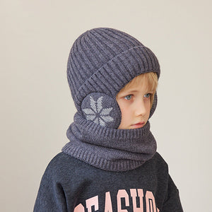 Barnas vinter fleece skjerf dress strikket lue