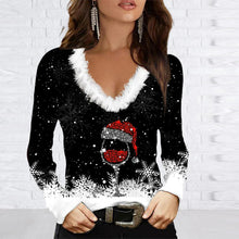 Load image into Gallery viewer, Long Sleeve Blouse With V-neck