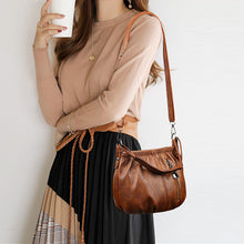 Load image into Gallery viewer, Fashion Simple Casual Pleated Bucket Soft Leather Handbag Shoulder Bag