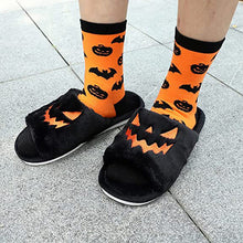 Load image into Gallery viewer, Halloween Pumpkin Lantern Slippers
