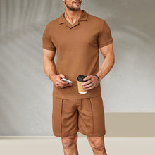 Load image into Gallery viewer, Men&#39;s V Neck Summer Casual Set