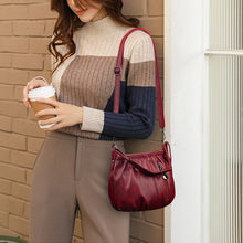Load image into Gallery viewer, Fashion Simple Casual Pleated Bucket Soft Leather Handbag Shoulder Bag