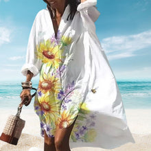 Load image into Gallery viewer, Women&#39;s Long Sleeve V-Neck Shirt Dress