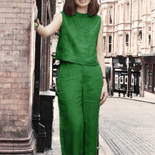 Load image into Gallery viewer, Solid Color Sleeveless Casual Suit