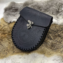 Load image into Gallery viewer, Vintage Medieval Nordic Embossed Leather Belt Bag