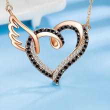 Load image into Gallery viewer, I’ll Hold You in My Heart Until I Can Hold You in Heaven Black Diamond Necklace