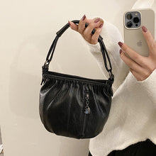 Load image into Gallery viewer, Fashion Simple Casual Pleated Bucket Soft Leather Handbag Shoulder Bag