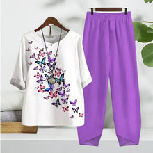 Load image into Gallery viewer, Women&#39;s Two Piece Outfits Floral Crewneck Suit