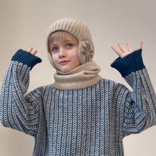 Load image into Gallery viewer, Barnas vinter fleece skjerf dress strikket lue