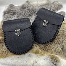 Load image into Gallery viewer, Vintage Medieval Nordic Embossed Leather Belt Bag