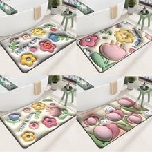 Load image into Gallery viewer, 3D flower soft diatom mud absorbent floor mat