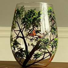 Load image into Gallery viewer, Four Seasons Tree Wine Glasses - Hand Painted Art