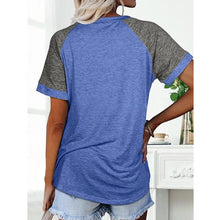 Load image into Gallery viewer, Loose Round Neck Raglan Sleeve Contrast T-shirt