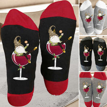 Load image into Gallery viewer, Gnome Wine Glass Unisex Crew Socks