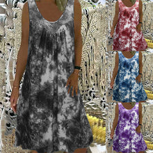 Load image into Gallery viewer, Women's Sleeveless Casual Printed Pocket Dress