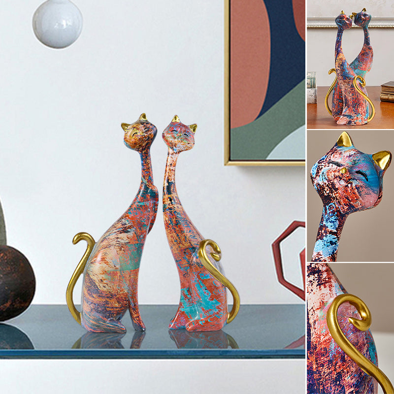 Painted Cat Statue Ornament