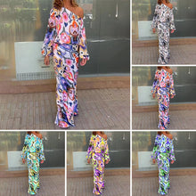 Load image into Gallery viewer, Abstract Pattern One Shoulder Dress Set for Women