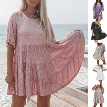 Load image into Gallery viewer, Sequin Baby Doll Dress