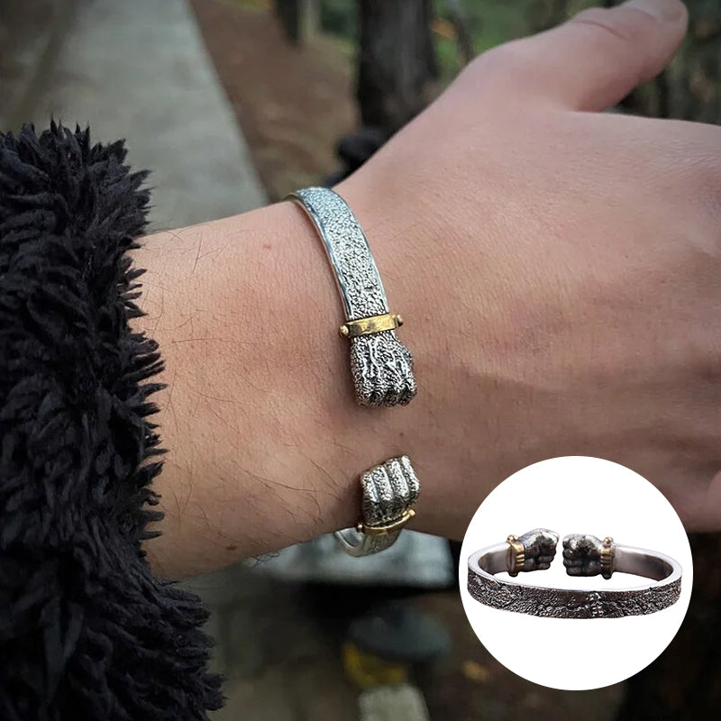 Sterling Silver Power Fist Bracelet
