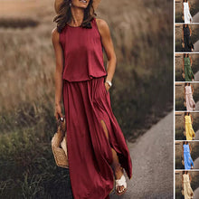 Load image into Gallery viewer, Loose Fit Slit Maxi Dress