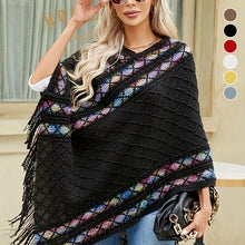 Load image into Gallery viewer, Women&#39;s Retro Pullover Tassel Shawl