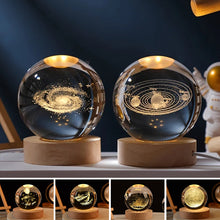 Load image into Gallery viewer, 3D Crystal Ball Night Light With Wood Base