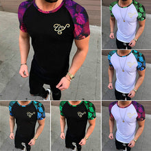 Load image into Gallery viewer, Men&#39;s Fashion Sports Fitness Color Matching Short-sleeved T-shirt